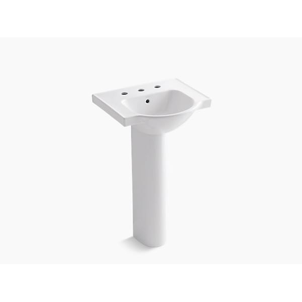 Kohler 21 Pedestal Bathroom Sink W/ 8 Widespread Faucet Holes 5265-8-0 - main